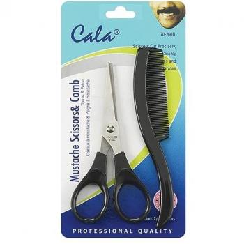 Conjunto de Tesoura e Pente para Bigode