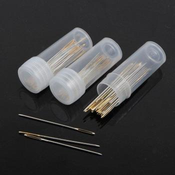 30Pcs Blunt Gold Tail Needles for Cross Stitch (Sizes 22, 24, 26)