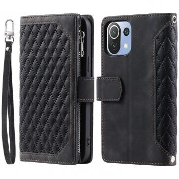 Estuche de Cuero Multi-Solapa Negro para Xiaomi 11 Lite