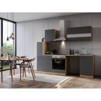 Cuisine Fonctionnelle Chêne Gris Merle 250 Cm