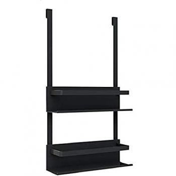 Etagère de Douche Double en Aluminium Laqué Noir