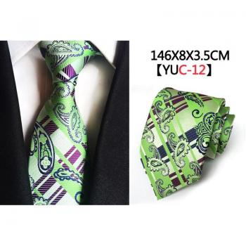 Emerald Green Paisley Pattern Tie for Men