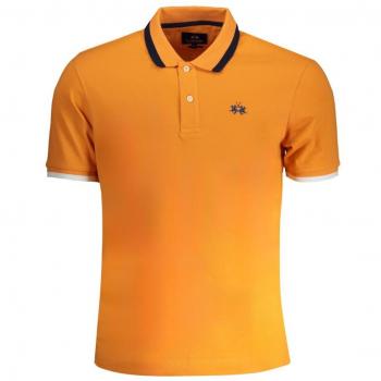 Men's Orange Cotton Polo Shirt