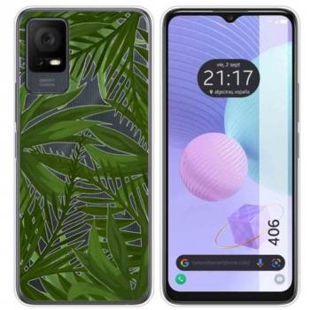 Funda de Silicona Transparente TCL 406 con Diseño de Jungla