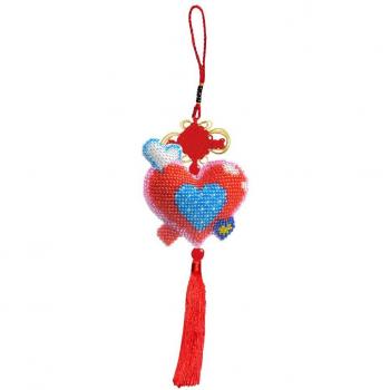 Cruz de Amor con Nudos y Cuentas Handmade