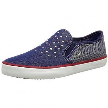 Geox Mädchen JR KIWI GIRL D Slipper, Blau (JEANSC4001)