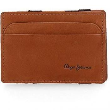 Billetero “Fair” en Piel Marrón Pepe Jeans – 9,5×6,5×1 cm