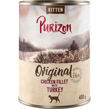 Purizon Natvoer voor Katten Kitten Kip & Kalkoen 12x200 g (Budgetversie)