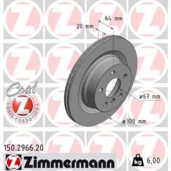 ZIMMERMANN Bromsskiva COAT Z 150.2966.20 BMW 3/4-serie