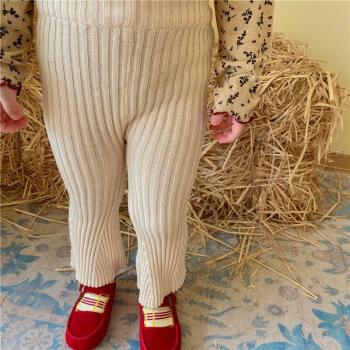 Pantalones de punto acampanados para niña estilo princesa