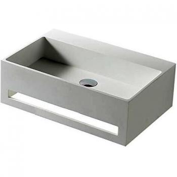 Lavabo TWG02 de encimera de resina mineral con soporte para toalla
