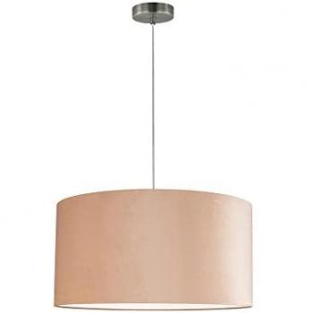 Suspension Luminaire Scarlett en Métal Satiné et Abat-jour Beige