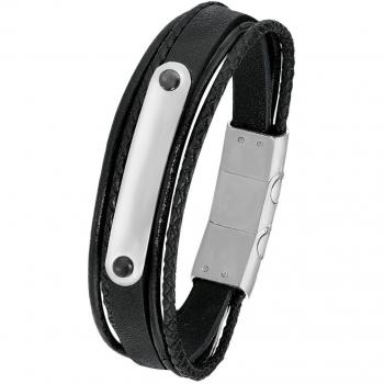 S.Oliver Herren‑Jewel‑Band 2015063 – 20 + 1,5 cm geflochtener Edelstahlleder