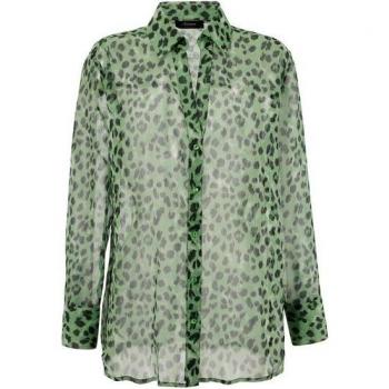 Aniston CASUAL: Leichte Chiffon-Hemdbluse mit Animal‑Print – Gr. 46