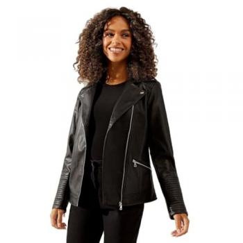 Black Faux Leather Biker Jacket