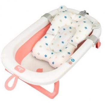 Bañera Infantil Rosa con Patas Fijas, Fácil Almacenamiento y Asiento Integrado