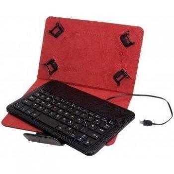 Funda universal + teclado con cable phoenix para tablet / ebook 7-8'' negra micro usb