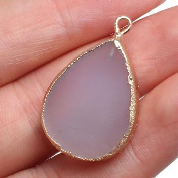 Grey Agate Irregular Pendant for Jewelry Making