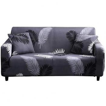 HOTNIU Stretch Sofa Covers 1-Piece Printed Couch Cover Anti-Slip Spandex Sofa Slipcover for 3 Seat Couches Furniture Protector with One Free Pillowcase