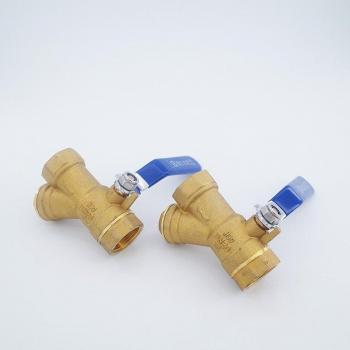 Copper Integrated Y-Type Filter Ball Valve DN15/DN20 1/2 3/4