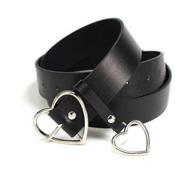 Ceinture décorative en PU pour dames, style punk, boucle cœur
