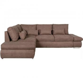 Canapé d'angle Marron Convertible avec espace de rangement