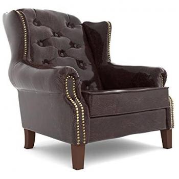 Chesterfield Ohrensessel Mario mit Wellenfederung
