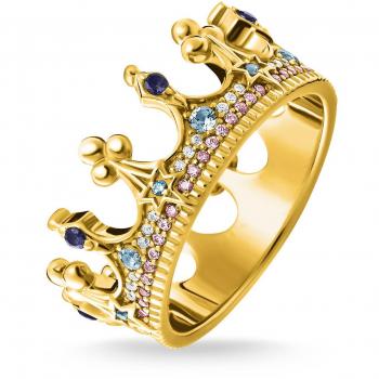 Anillo Thomas Sabo: Corona de Plata y Oro 18K