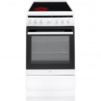 Amica 508CE2MSW 65‑Liter White Freestanding Ceramic Top Cooker