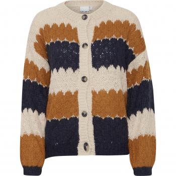 Strickjacke Damen Ichi – IHOSANSA CA3 (Total Eclipse, gestreift, casual)