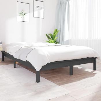 820538 Bed Frame without Mattress, Grey, 120 x 200 cm, Solid Wood by vidaXL