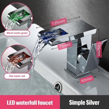 XUNSHINI LED Waterfall Faucet for Bathroom Sink