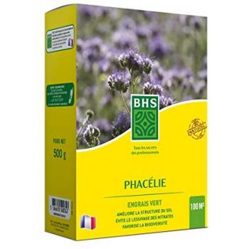 BHS Phacélie | 500 g | 100 m² | Croissance Très Rapide | Inhibition des mauvaises herbes | Résistance à la Sécheresse PHA500