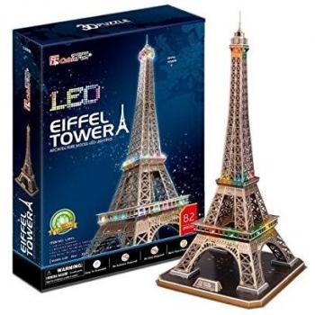Torre Eiffel con Luces LED Rompecabezas 3D Cubicfun