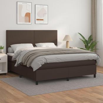 Braun Boxspringbett mit Matratze 180x200 cm