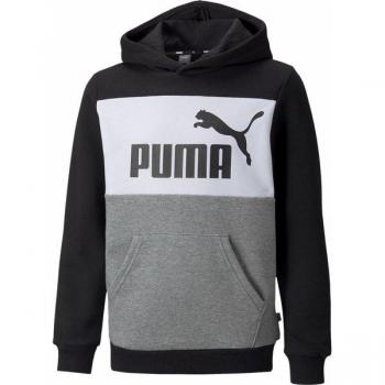ESS Colorblock Kinder-Sweat mit Kapuze von Puma – Schwarz 128