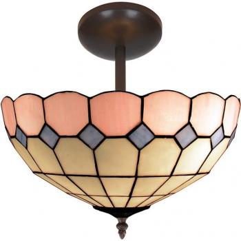 Mytiffany Lámpara de techo Viro Pink con detalle de hierro, 60W, 30x45x30cm