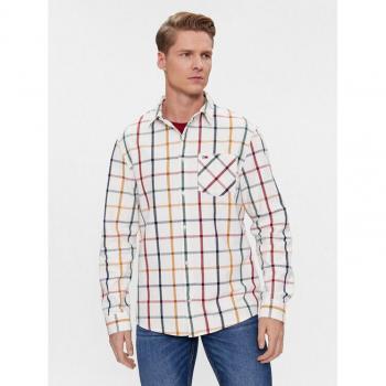 Franela check blanco Tommy Jeans para hombre