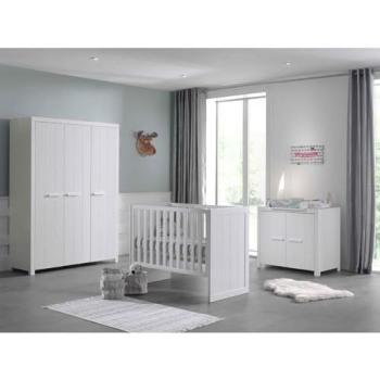 GASTON – Ensemble lit, commode et armoire 3 pièces (60×120 cm)