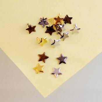 100PCs Colorful Pastel Star Brads for Craft Projects, 14x14mm J3243
