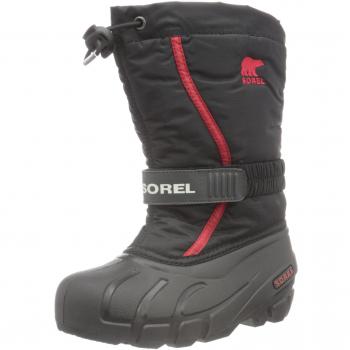Sorel Enfant Bottes Unisexes YOUTH FLURRY Noir/Rouge