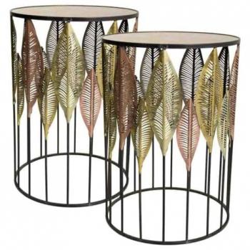 Ensemble Wanderlust – Tables d’appoint en métal doré