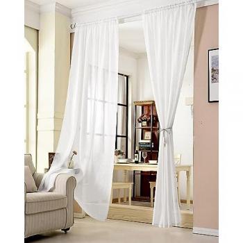 Woltu – Rideau Semi-Transparent à Suspension, 140x245 cm, Blanc