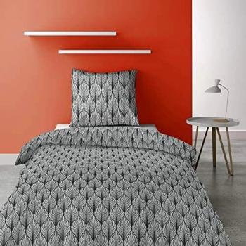 Les Ateliers du Linge Parure de lit Mucha avec Housse de Couette et taie(s) d'oreiller Unique 160 x 200 cm