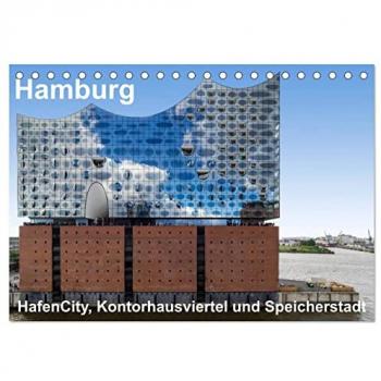 Hamburg. HafenCity Kontorhausviertel und Speicherstadt. (Tischkalender 2025 DIN A5 quer) CALVENDO Monatskalender