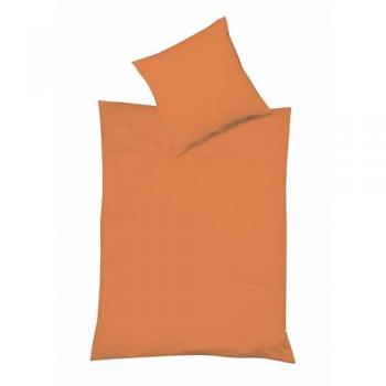Fleuresse Bettwäsche orange 240 x 220 cm + 2x 80 x 80 cm Halbleinen
