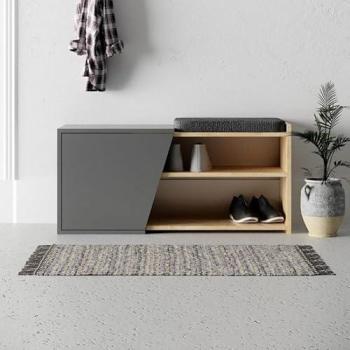 Scarpiera Panca con Color Rovere/Antracite 104 cm – Fiona