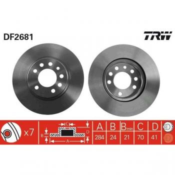 Disque de frein avant ventilé TRW DF2681