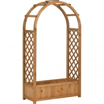 Jardinera de Madera con Enrejado para Trepadoras 83x36x152 cm
