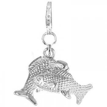 Pendentif Poissons du Zodiaque en Argent Rhodié de So Charm